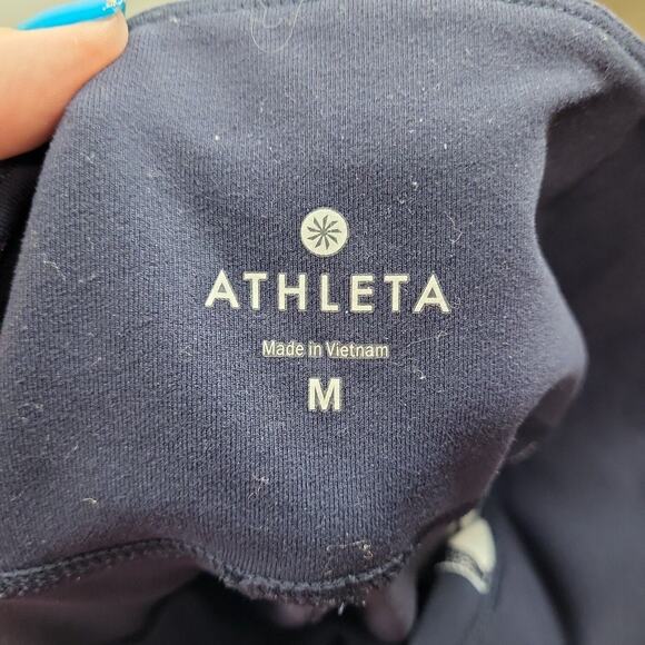 Athleta Womens Blue Floral Side Panels Inside Pocket Compression Leggings Size M - Picture 5 of 9